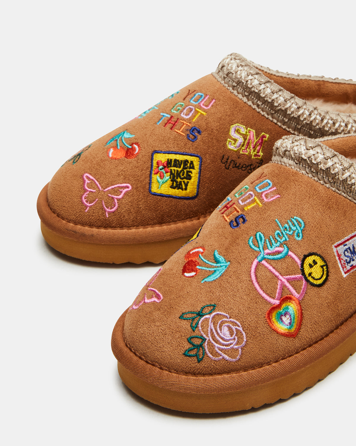 Kids' SELENA Cognac Multi Girls' Slip-On Mule Flat | Steve Madden Top Pick