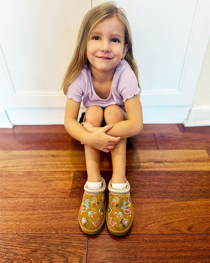 Kids' SELENA Cognac Multi Girls' Slip-On Mule Flat | Steve Madden Top Pick
