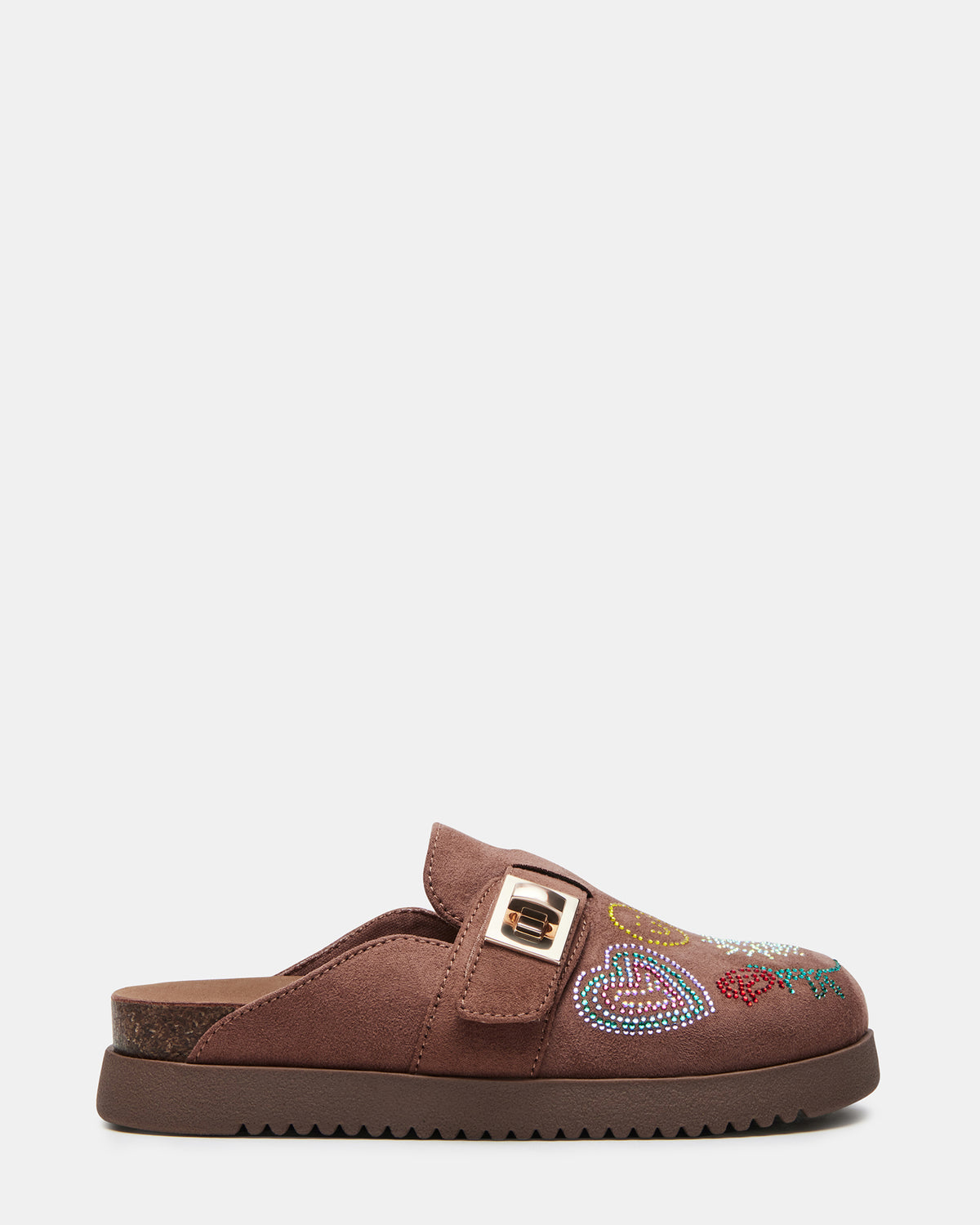 Kids' MONEYY Brown Rhinestones Girls' Slip-On Clog | Steve Madden Special Offer
