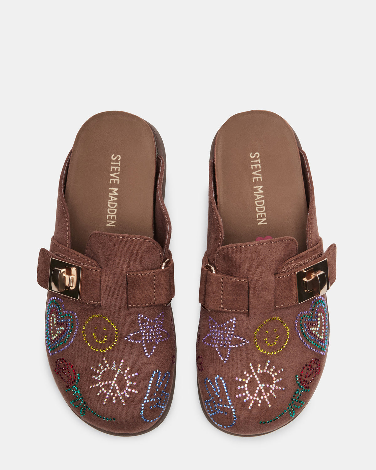 Kids' MONEYY Brown Rhinestones Girls' Slip-On Clog | Steve Madden Special Offer