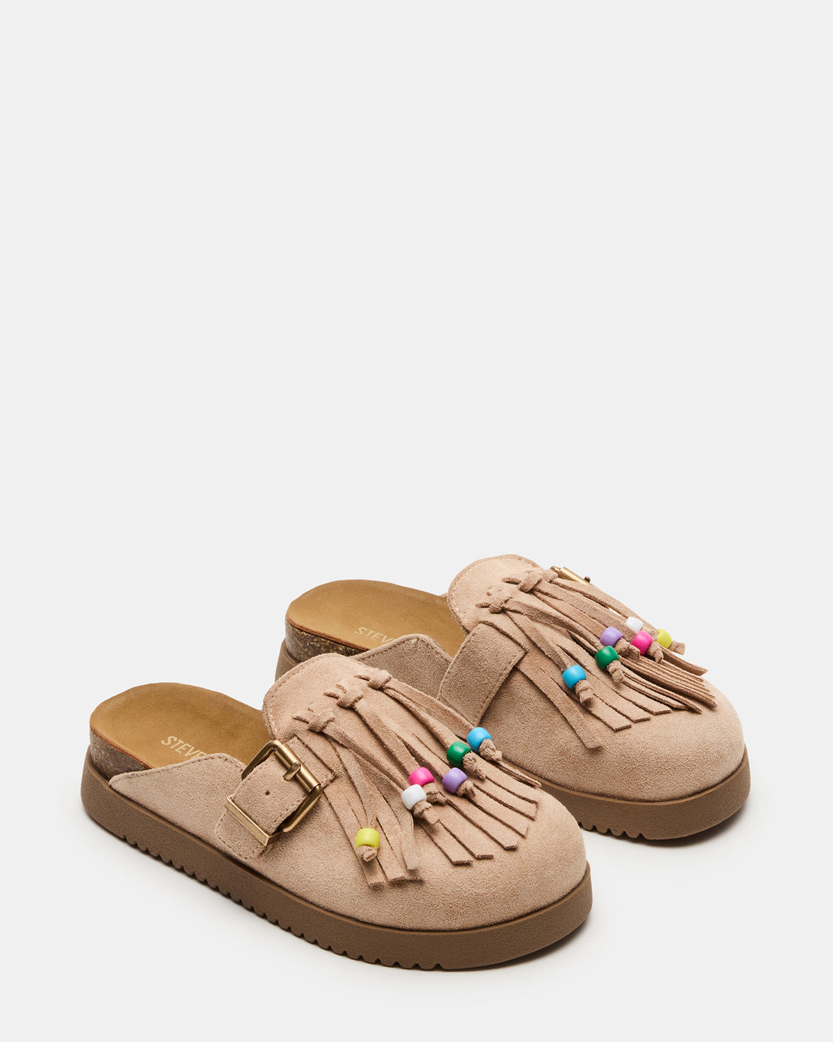 Kids' TREAT Taupe Girls' Slip-On Fringe Flat | Steve Madden Top Pick