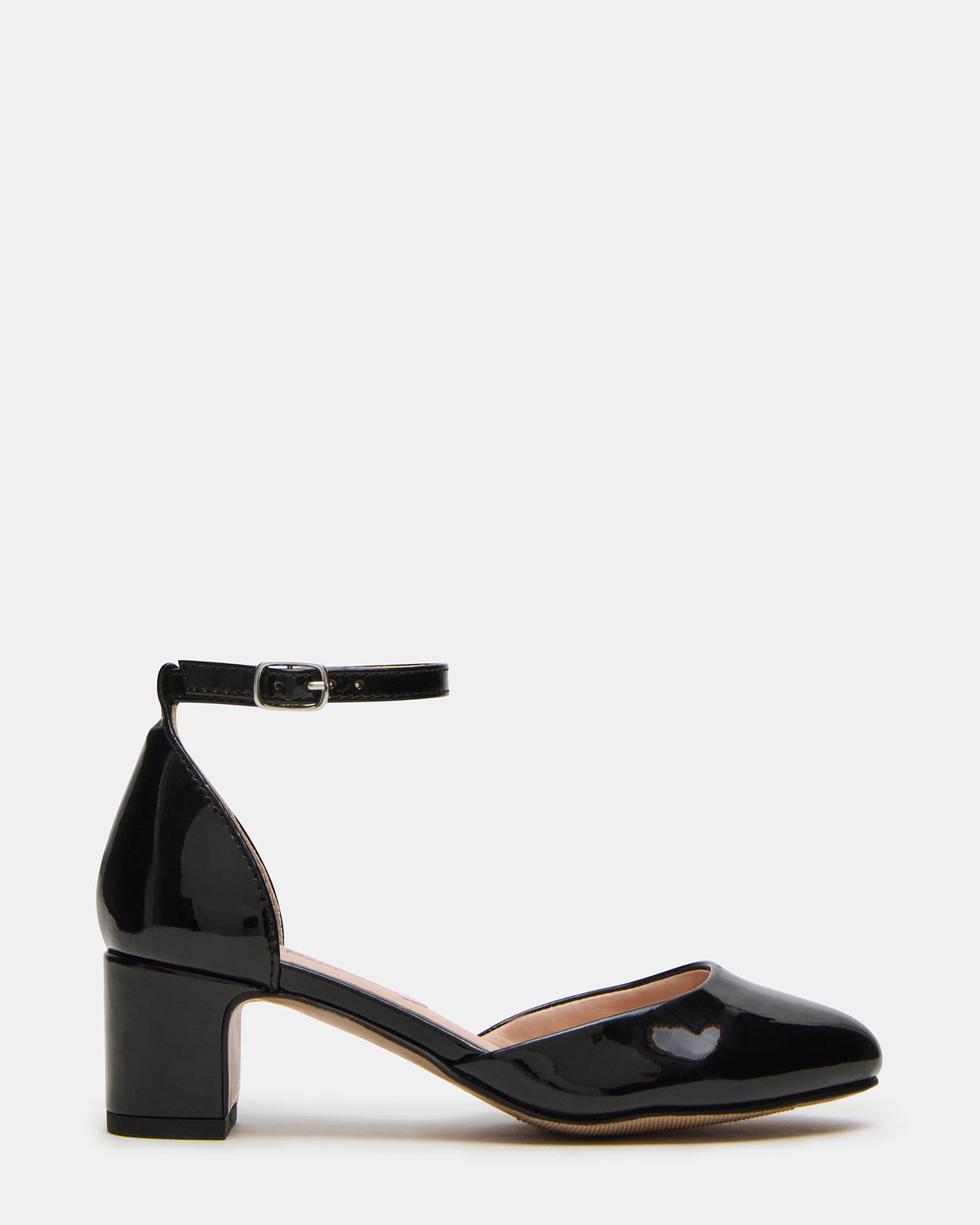Kids' PRETTYY Black Patent Girls' Block Heel | Steve Madden Premium