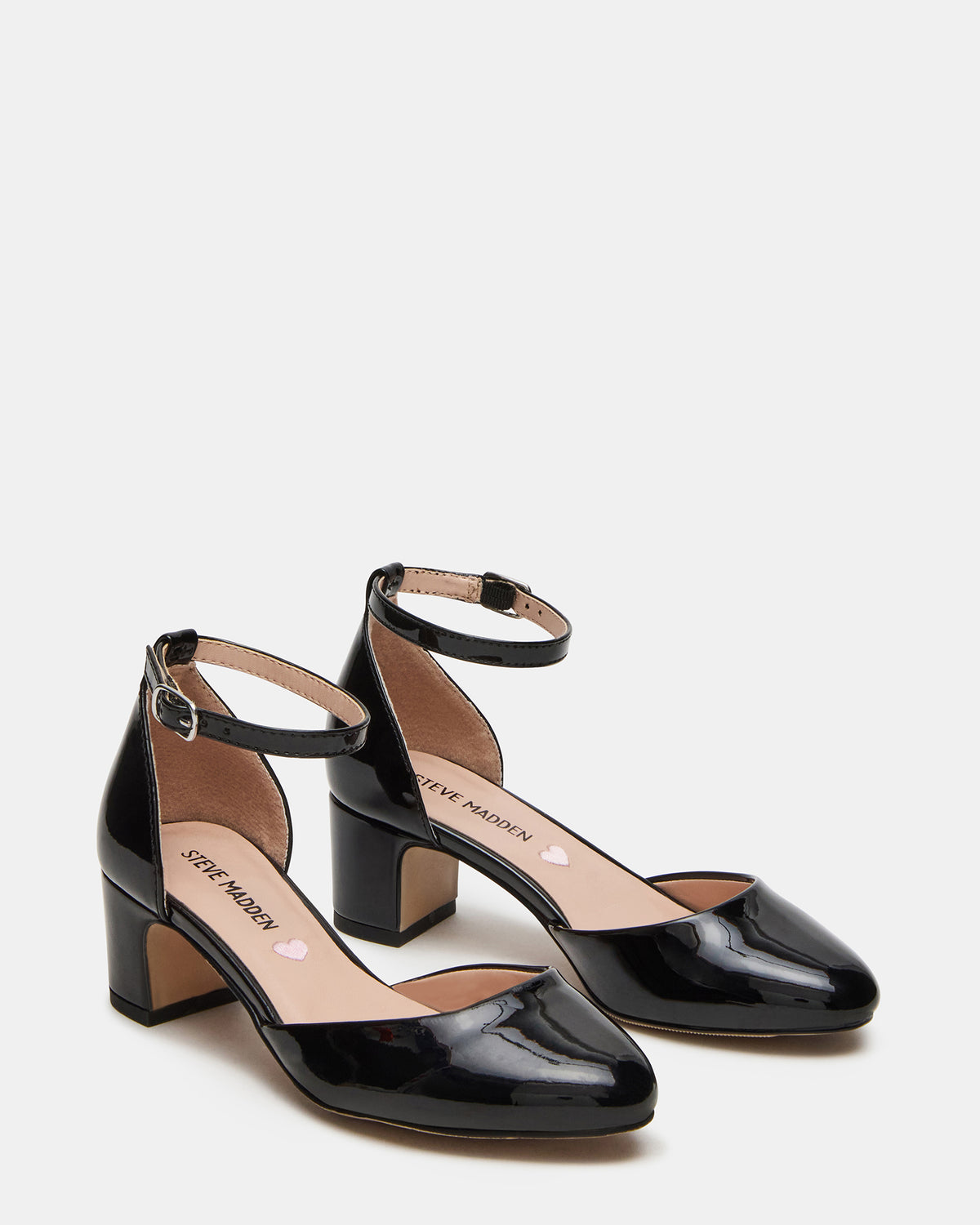 Kids' PRETTYY Black Patent Girls' Block Heel | Steve Madden Premium