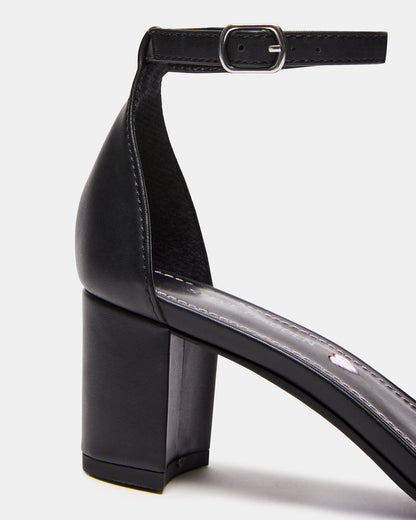 Kids' CARRSON Black Smooth Girls' Dress Heel | Steve Madden Quality
