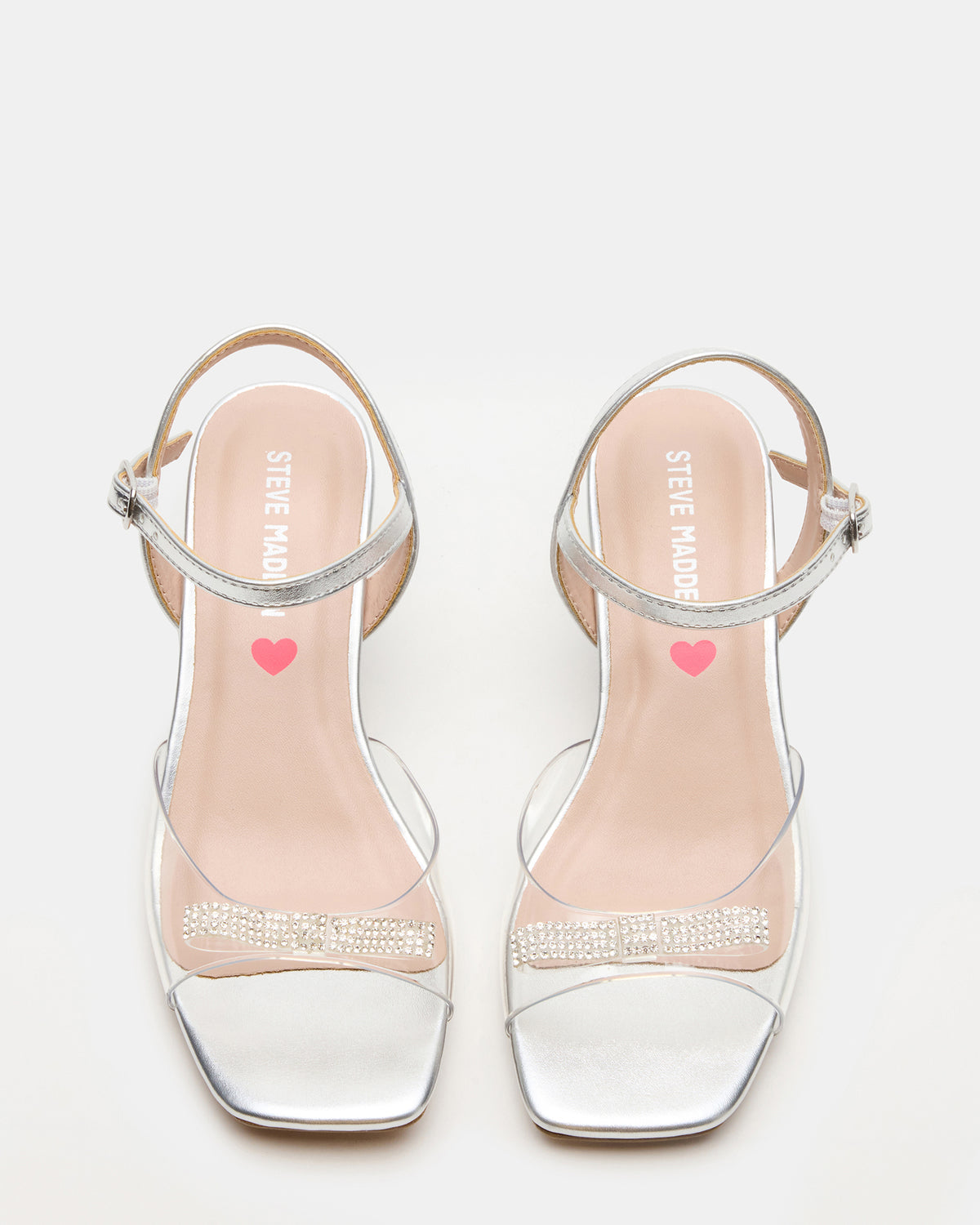 Kids' MERRY Silver Girls' Square-Toe Rhinestone Heel | Steve Madden Hot Sale