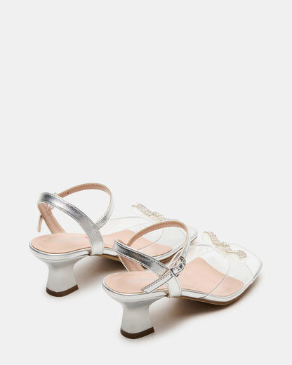 Kids' MERRY Silver Girls' Square-Toe Rhinestone Heel | Steve Madden Hot Sale