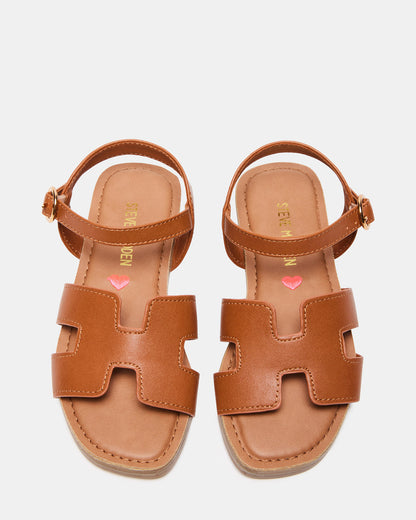 Kids' HAYDIN Cognac Girls' Sandals | Steve Madden Customer Favorite