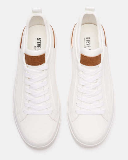 DACK White Men's Lace-Up Sneakers | Steve Madden Classic