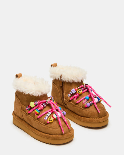 Toddlers' GLAZER Cognac Girls' Lace-Up Ankle Boot | Steve Madden Recommended