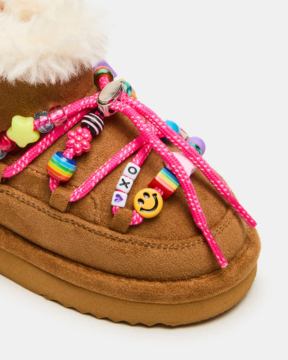Toddlers' GLAZER Cognac Girls' Lace-Up Ankle Boot | Steve Madden Recommended