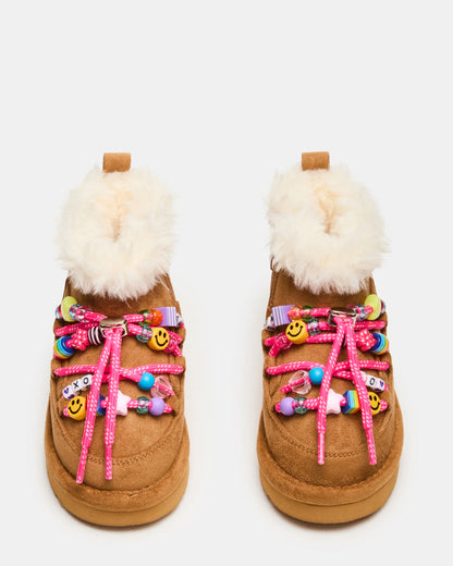 Toddlers' GLAZER Cognac Girls' Lace-Up Ankle Boot | Steve Madden Recommended