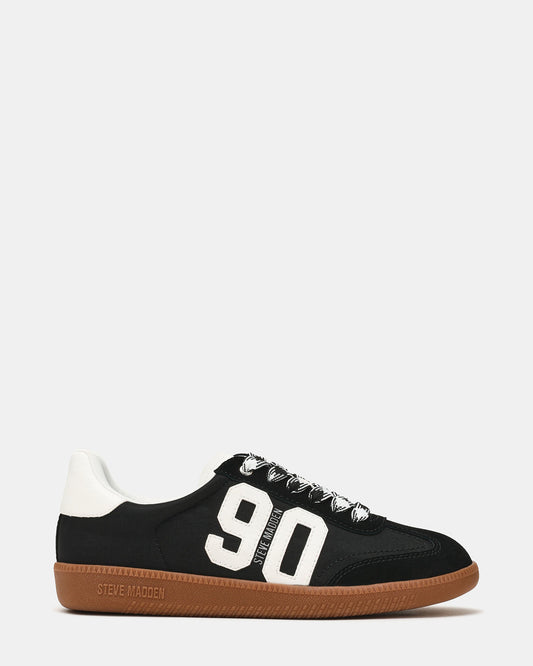 PACEY Black Multi Low-Top Lace-Up 90's Women's Sneaker | Steve Madden Latest