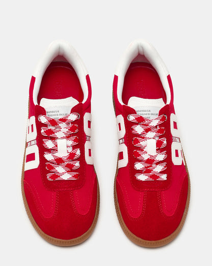 PACEY Red Multi Low-Top Lace-Up 90's Women's Sneaker | Steve Madden Trending