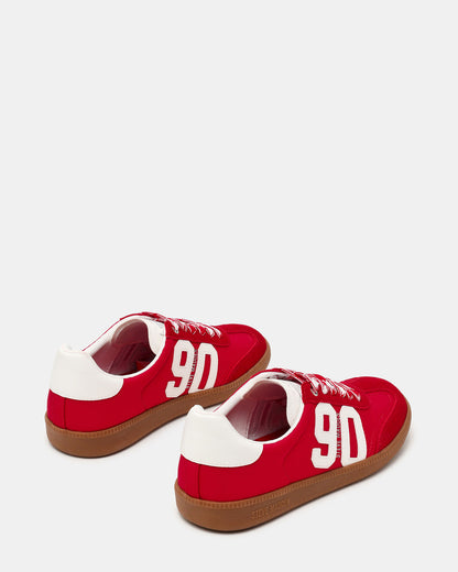 PACEY Red Multi Low-Top Lace-Up 90's Women's Sneaker | Steve Madden Trending