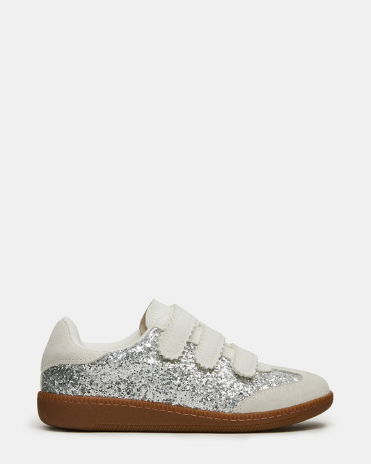 MOMENTUM Multi Glitter Velcro Low-Top Women's Sneakers | Steve Madden Latest