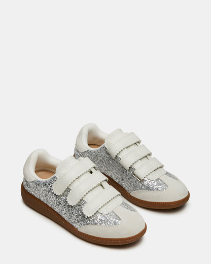 MOMENTUM Multi Glitter Velcro Low-Top Women's Sneakers | Steve Madden Latest