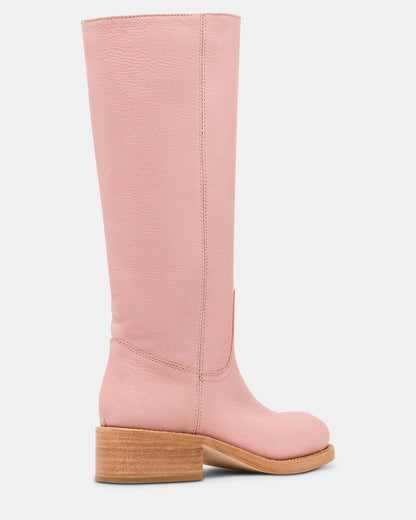 RIGGS Pink Leather Square-Toe Women's Boot | Steve Madden Essential