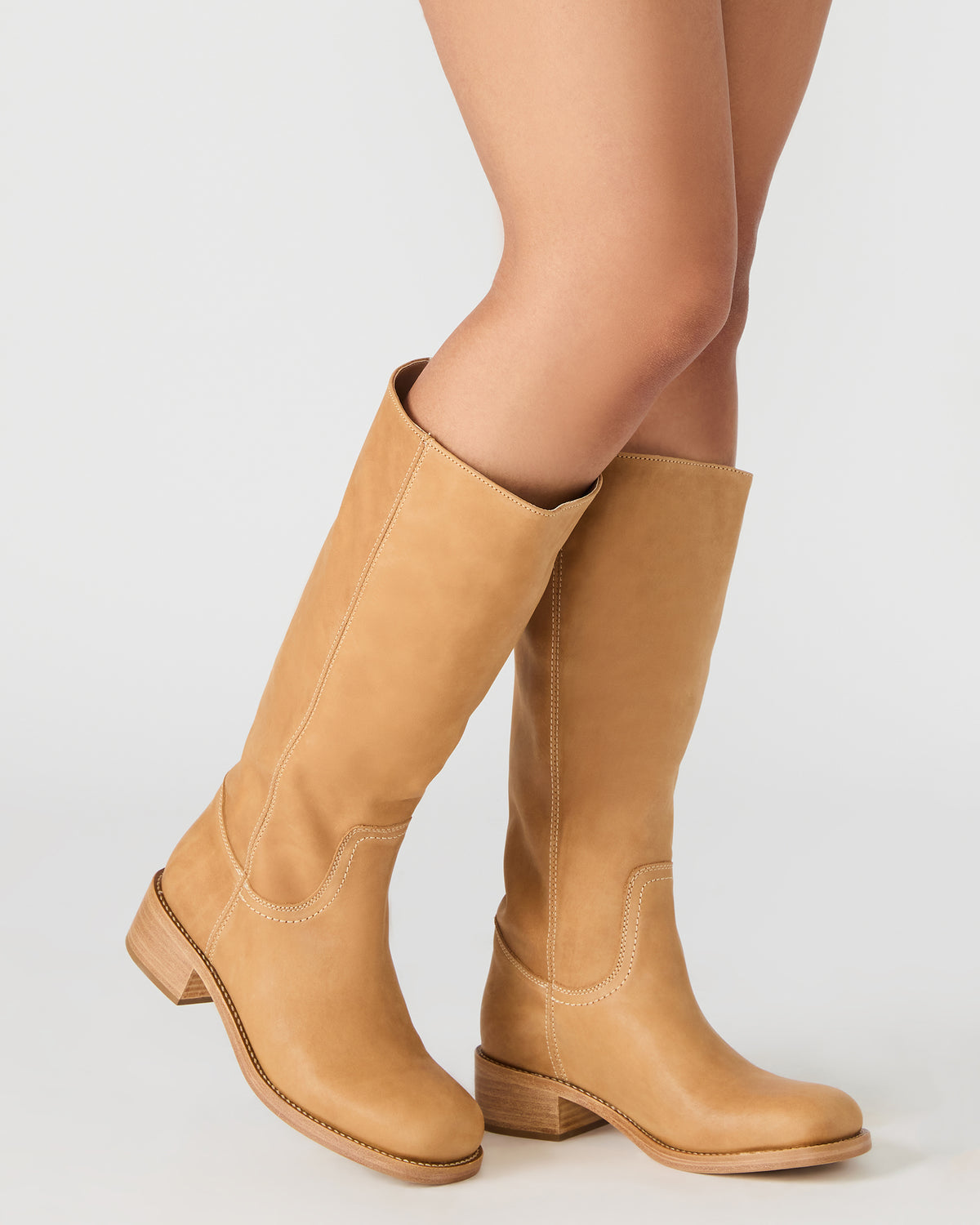 RIGGS Pink Leather Square-Toe Women's Boot | Steve Madden Essential