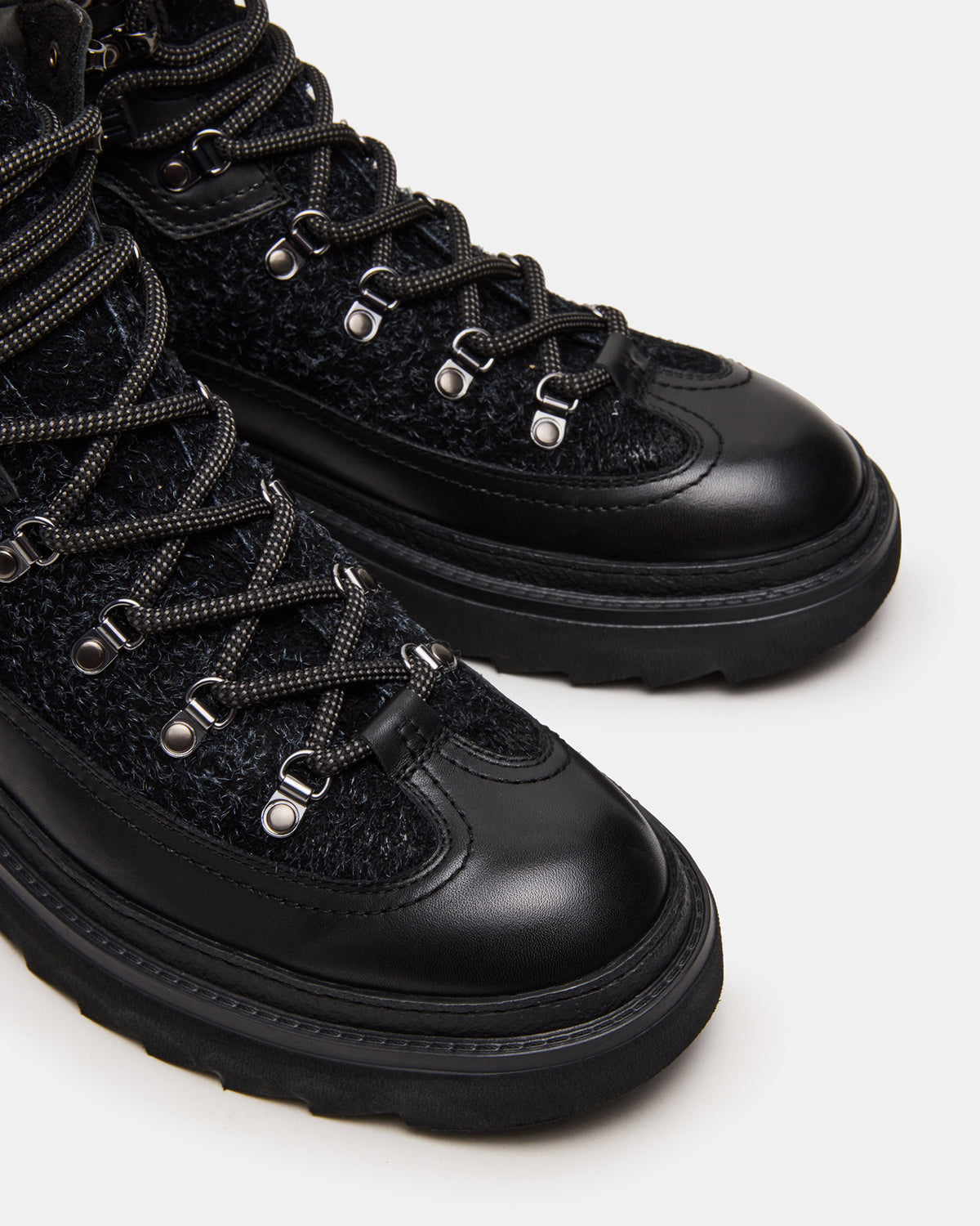 YOSEMITE Black Multi Lace-Up Lug Men's Ankle Boot | Steve Madden Customer Favorite