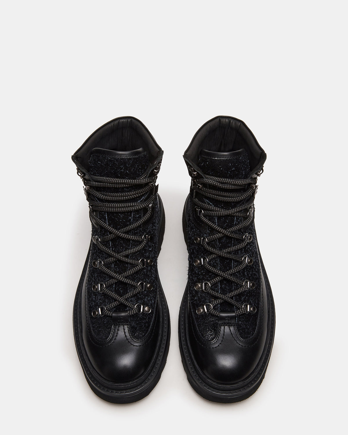 YOSEMITE Black Multi Lace-Up Lug Men's Ankle Boot | Steve Madden Customer Favorite