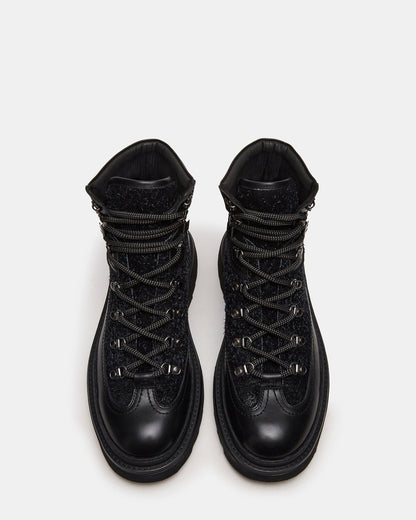 YOSEMITE Black Multi Lace-Up Lug Men's Ankle Boot | Steve Madden Customer Favorite