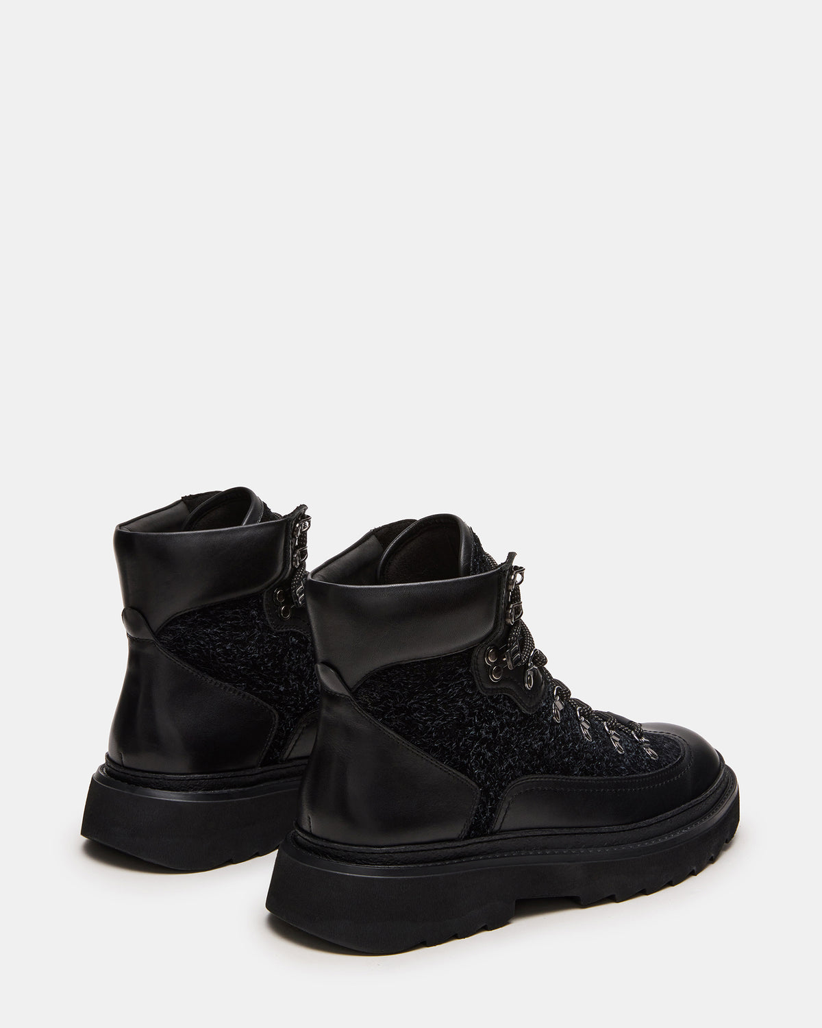 YOSEMITE Black Multi Lace-Up Lug Men's Ankle Boot | Steve Madden Customer Favorite