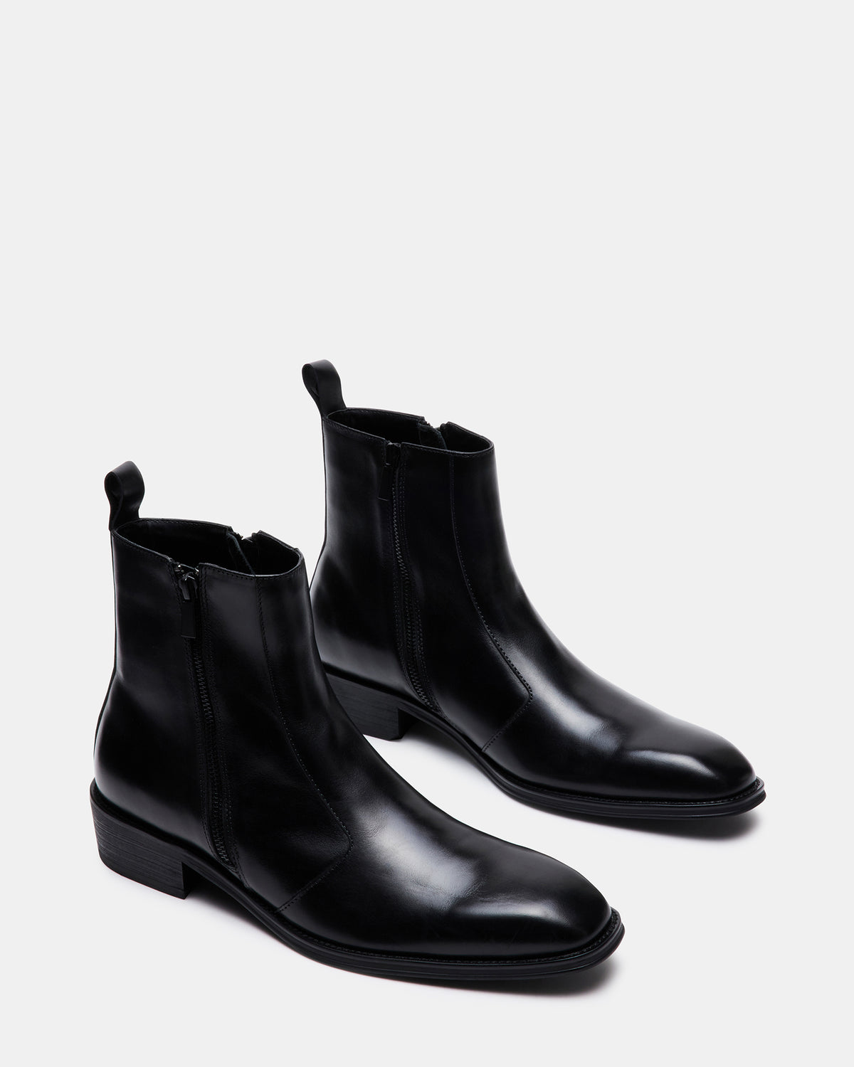 HAYNES Black Leather Men's Ankle Boot | Steve Madden Latest