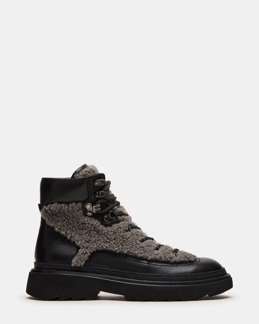 YOSEMITE Grey Multi Lace-Up Lug Men's Ankle Boot | Steve Madden Everyday