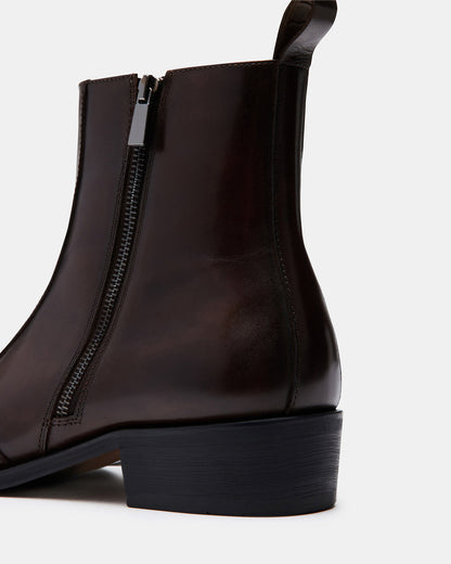 HAYNES Brown Leather Men's Ankle Boot | Steve Madden Popular