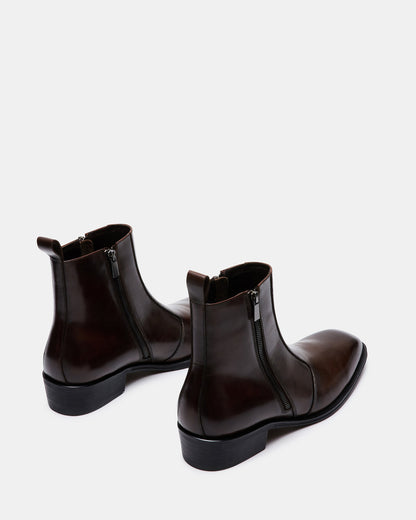 HAYNES Brown Leather Men's Ankle Boot | Steve Madden Popular