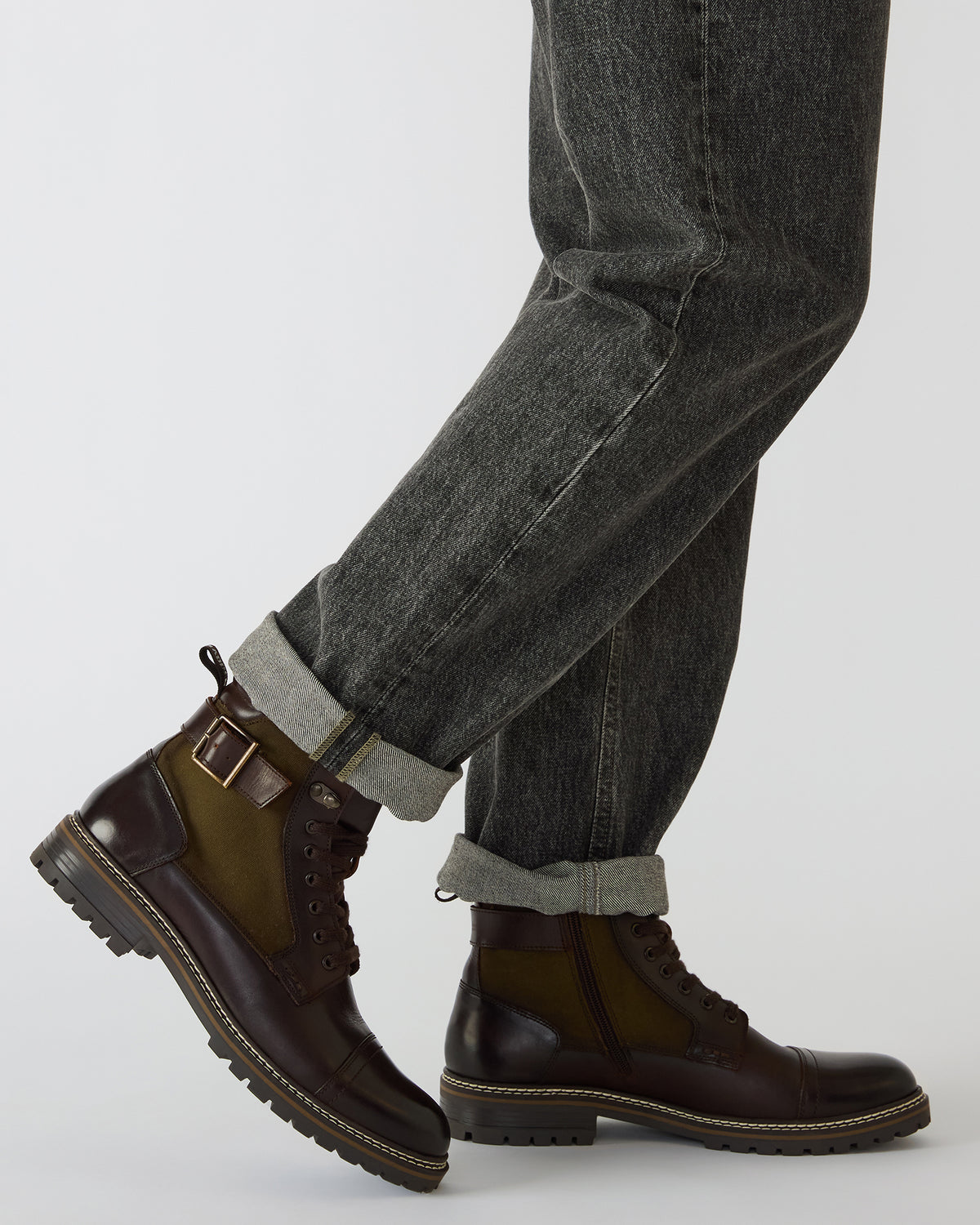 REID Dark Brown Lace-Up Lug Men's Ankle Boot | Steve Madden New