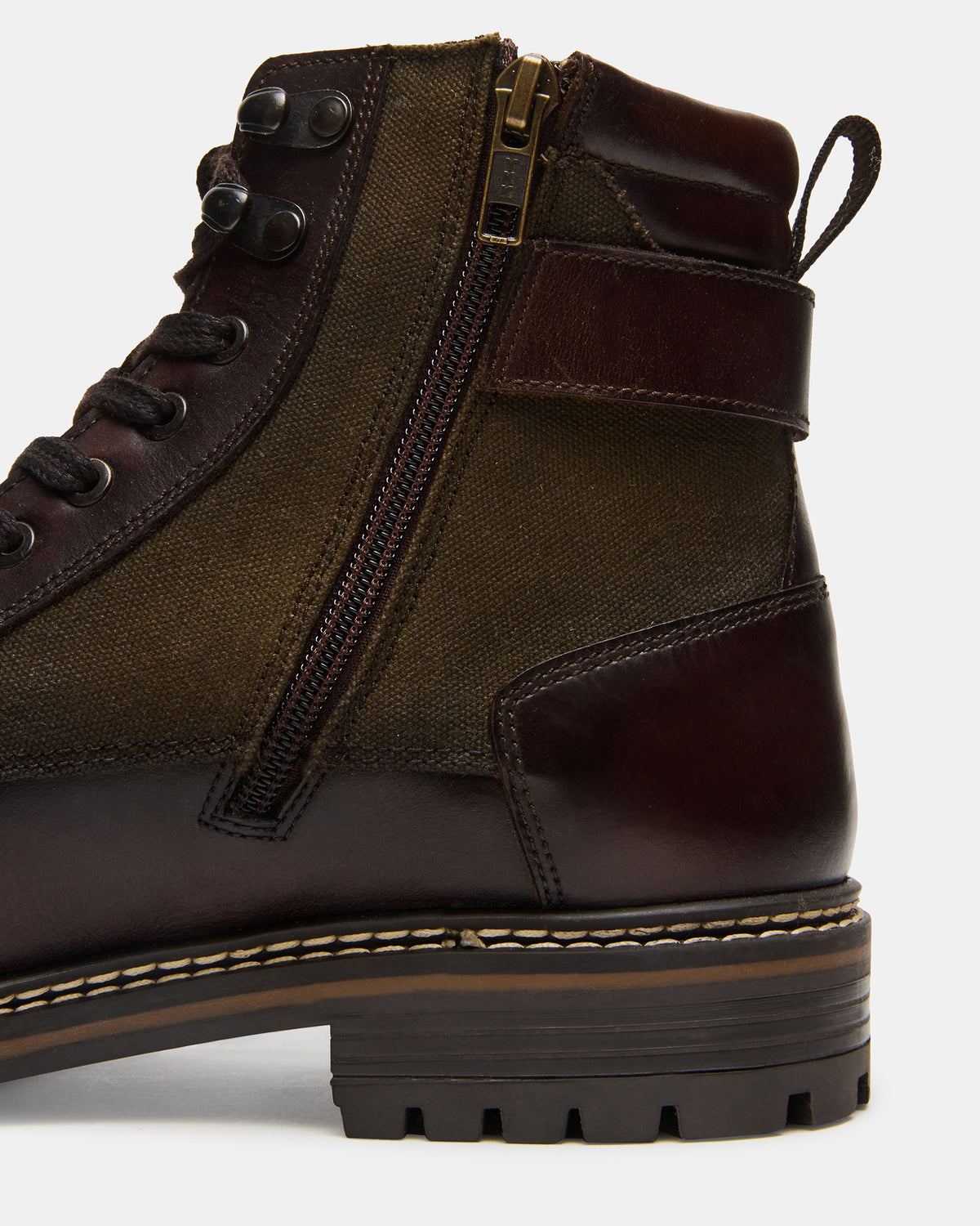 REID Dark Brown Lace-Up Lug Men's Ankle Boot | Steve Madden New