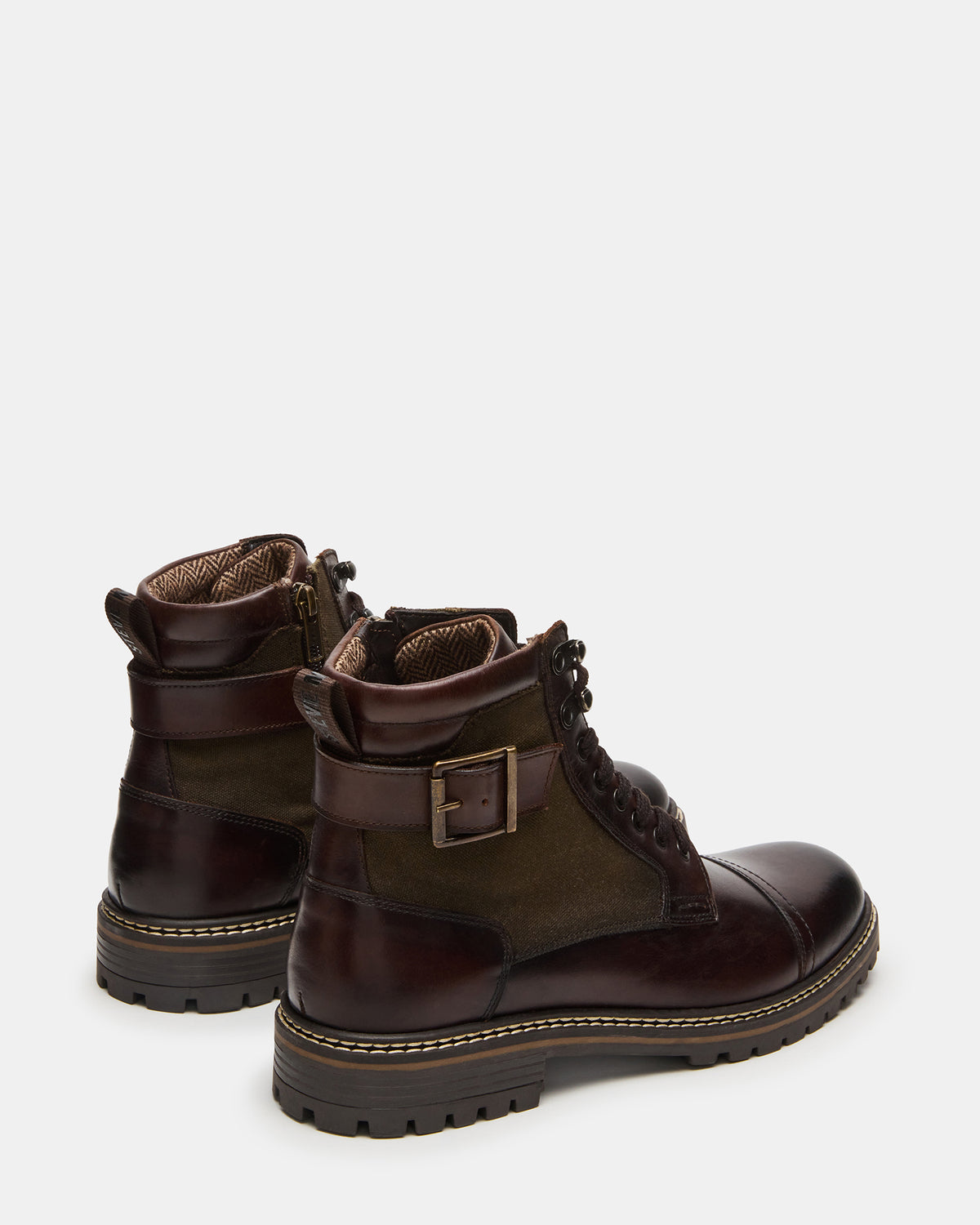 REID Dark Brown Lace-Up Lug Men's Ankle Boot | Steve Madden New