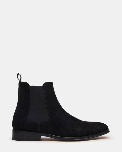 ALDAIR Black Suede Chelsea Men's Ankle Boot | Steve Madden Best Seller