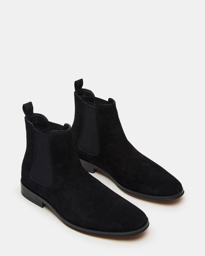 ALDAIR Black Suede Chelsea Men's Ankle Boot | Steve Madden Best Seller