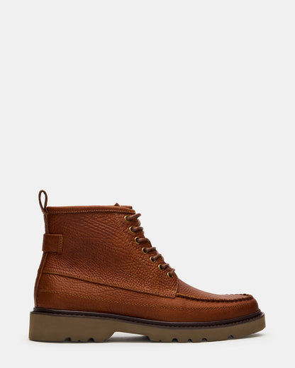 DAEL Brown Leather Lace-Up Men's Ankle Boot | Steve Madden Popular