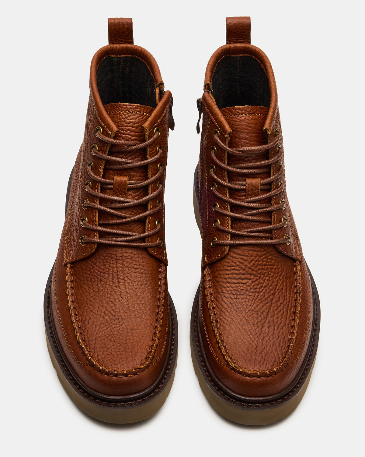 DAEL Brown Leather Lace-Up Men's Ankle Boot | Steve Madden Popular