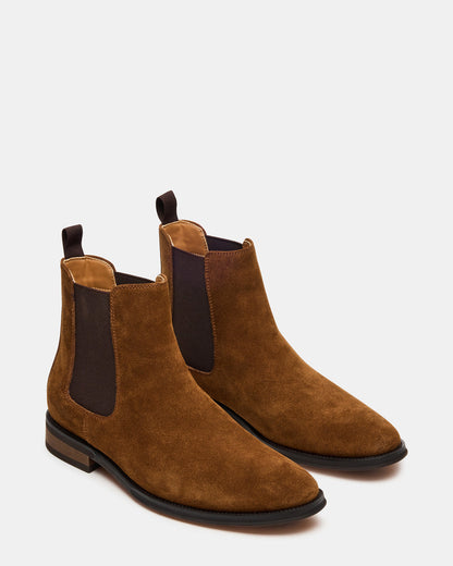ALDAIR Chestnut Suede Chelsea Men's Ankle Boot | Steve Madden New