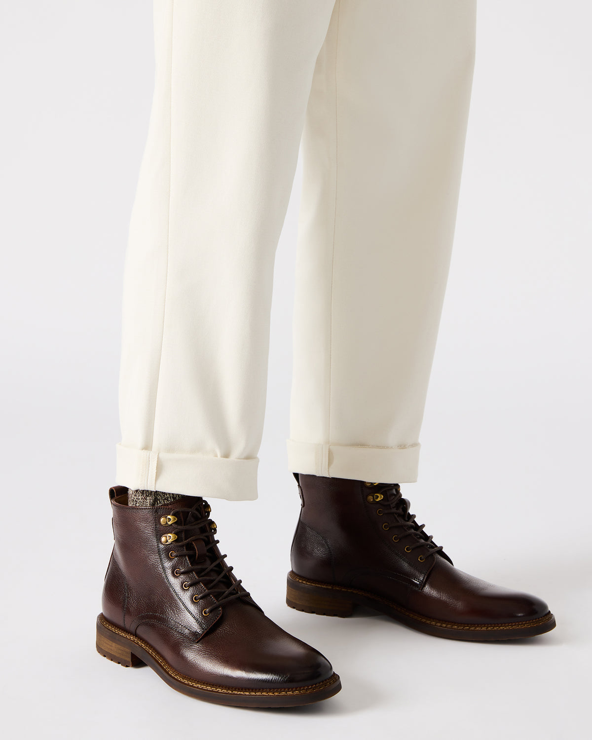 NOBY Brown Leather Men's Lace-Up Ankle Boot | Steve Madden Exclusive