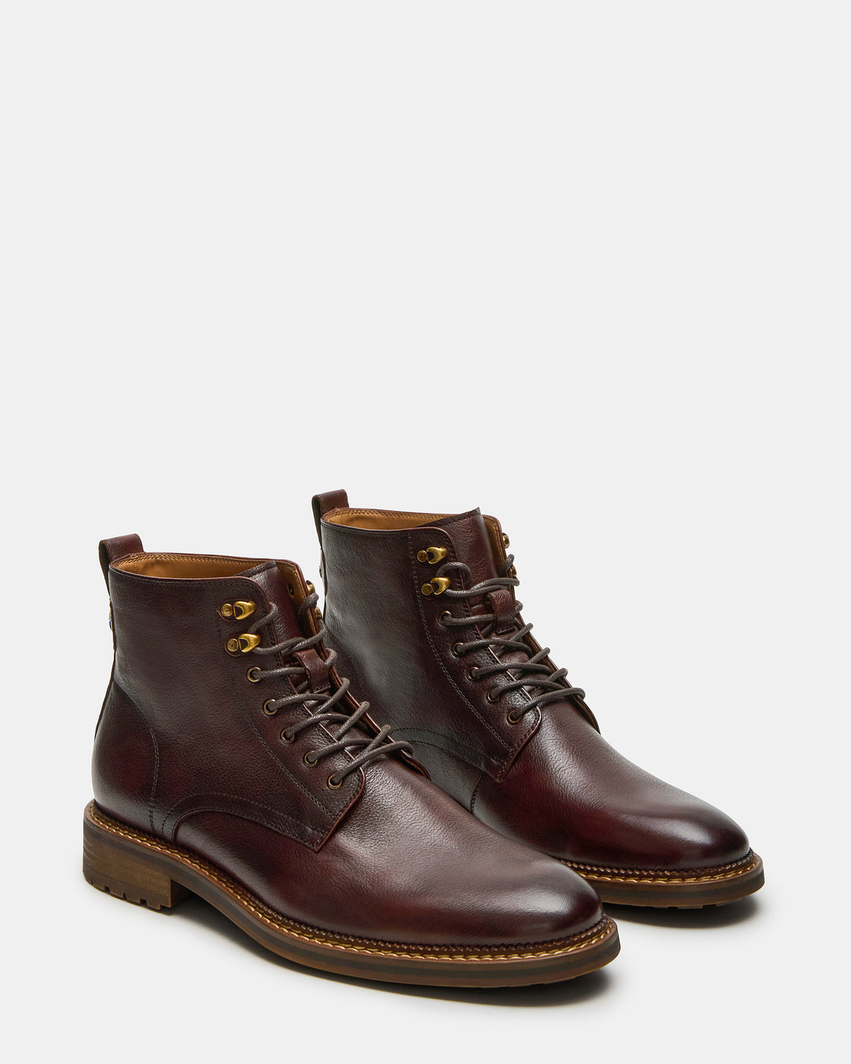 NOBY Brown Leather Men's Lace-Up Ankle Boot | Steve Madden Exclusive