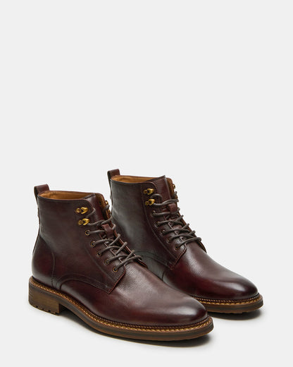 NOBY Brown Leather Men's Lace-Up Ankle Boot | Steve Madden Exclusive