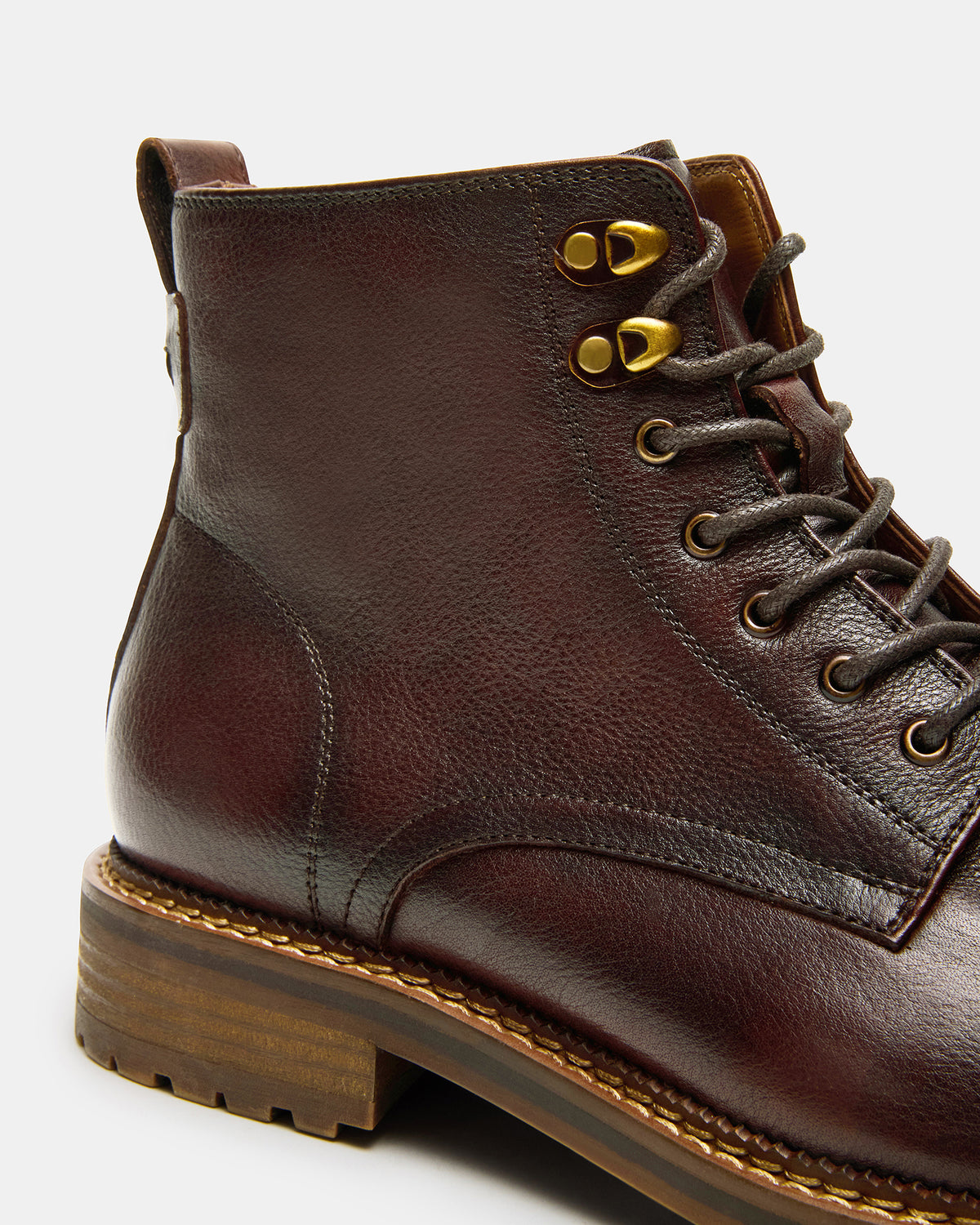 NOBY Brown Leather Men's Lace-Up Ankle Boot | Steve Madden Exclusive