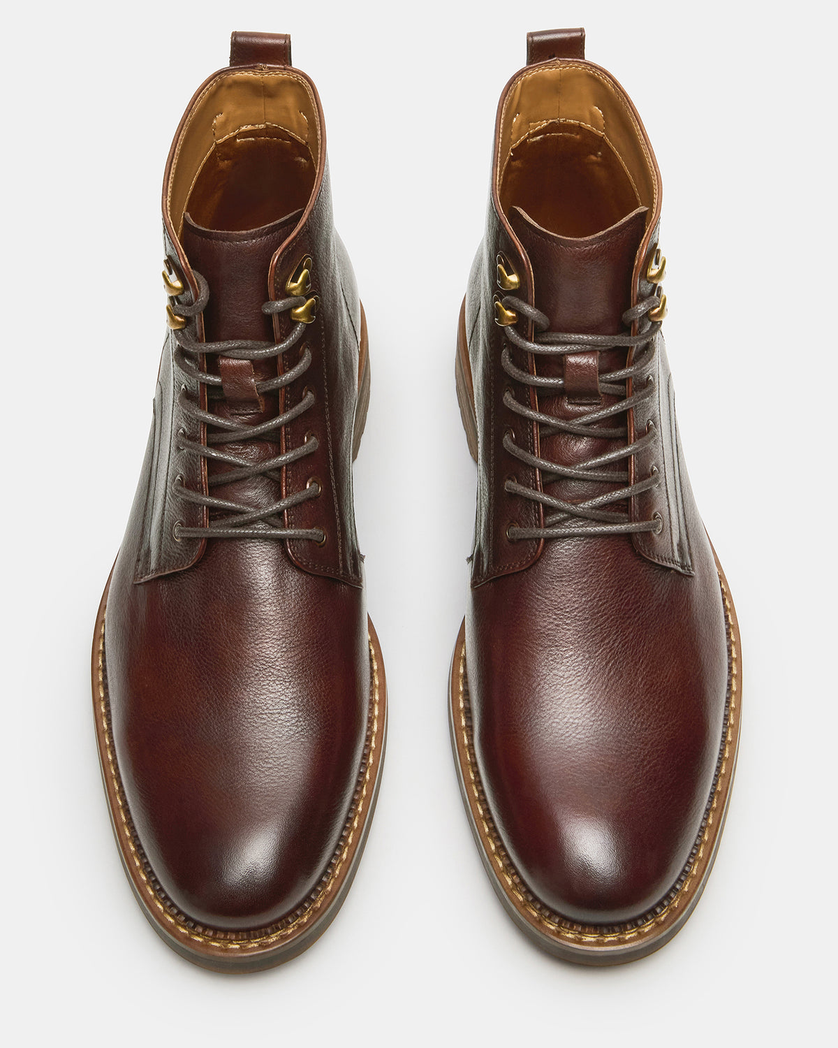 NOBY Brown Leather Men's Lace-Up Ankle Boot | Steve Madden Exclusive