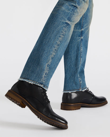 NOBY Black Leather Men's Lace-Up Ankle Boot | Steve Madden Discount