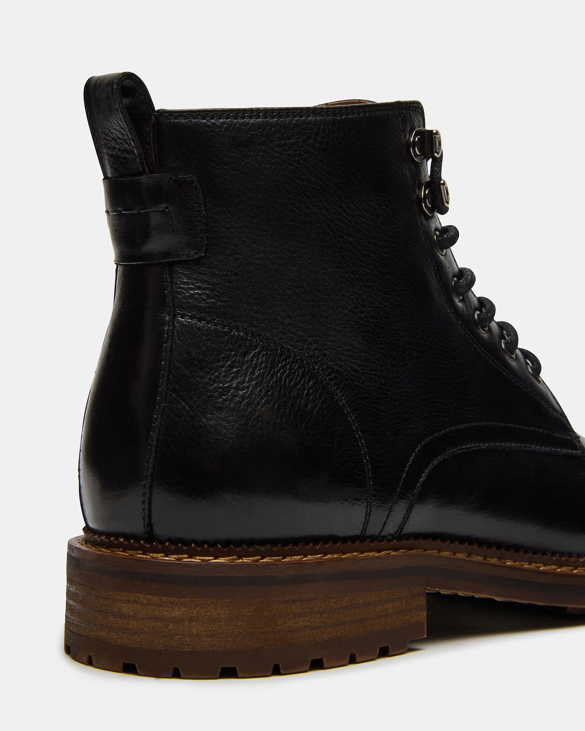 NOBY Black Leather Men's Lace-Up Ankle Boot | Steve Madden Discount