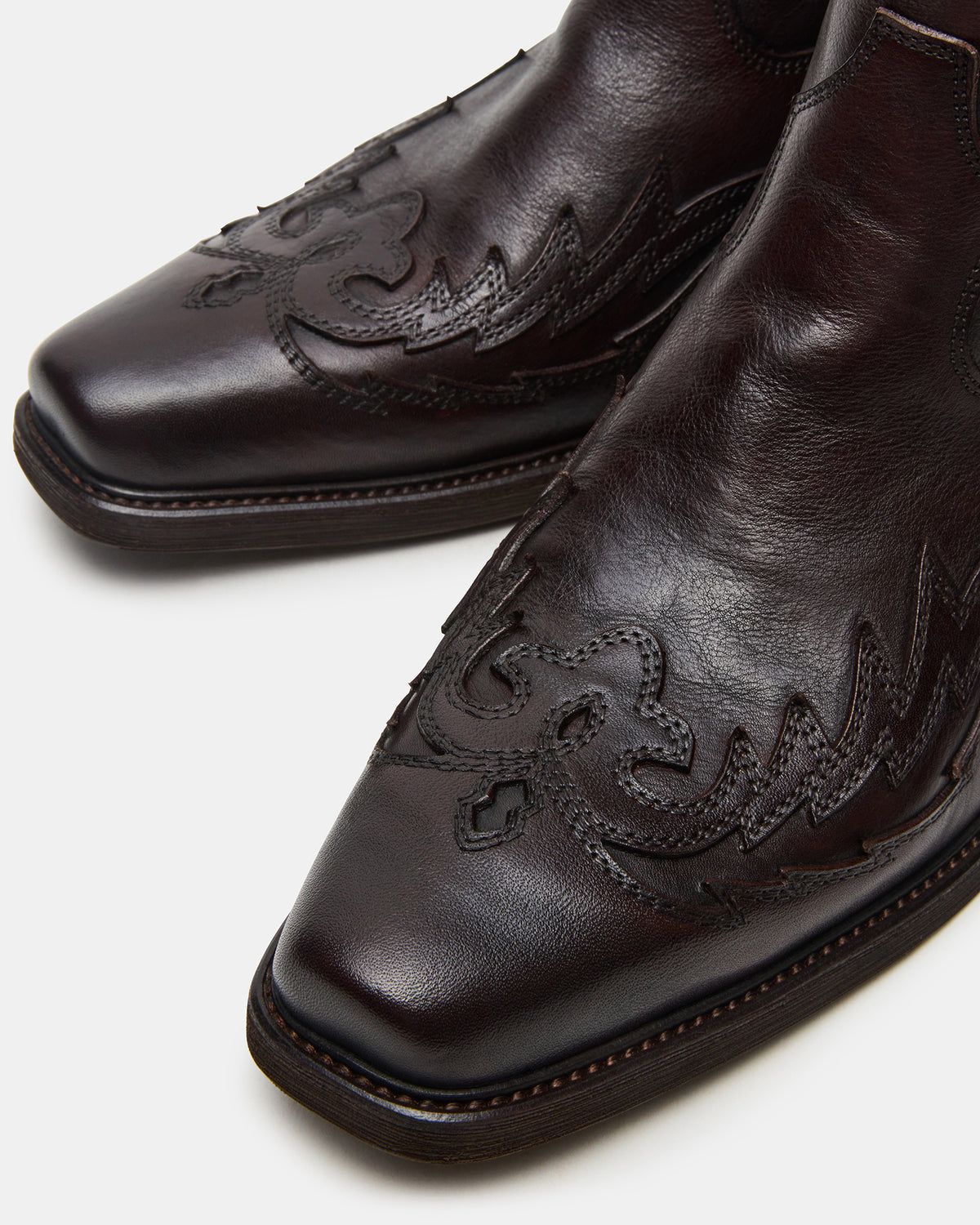 SANTANA Dark Brown Western Men's Ankle Boot | Steve Madden Best Seller