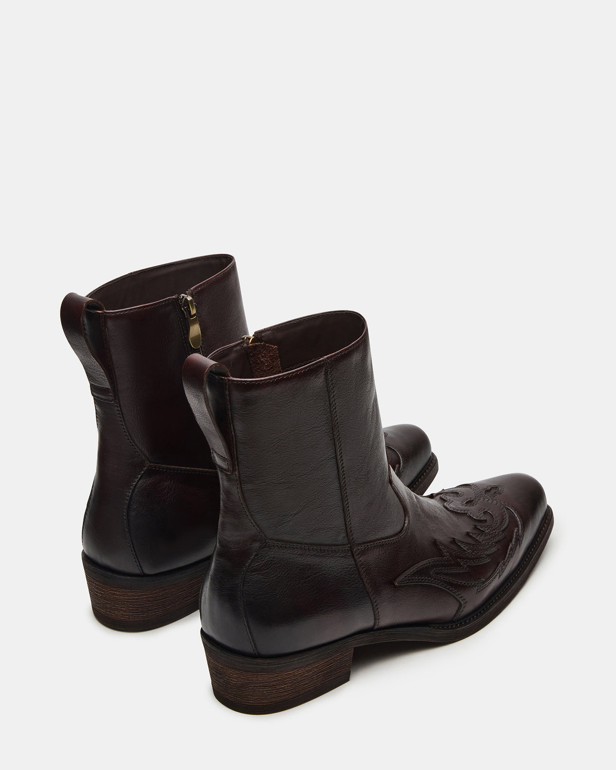 SANTANA Dark Brown Western Men's Ankle Boot | Steve Madden Best Seller