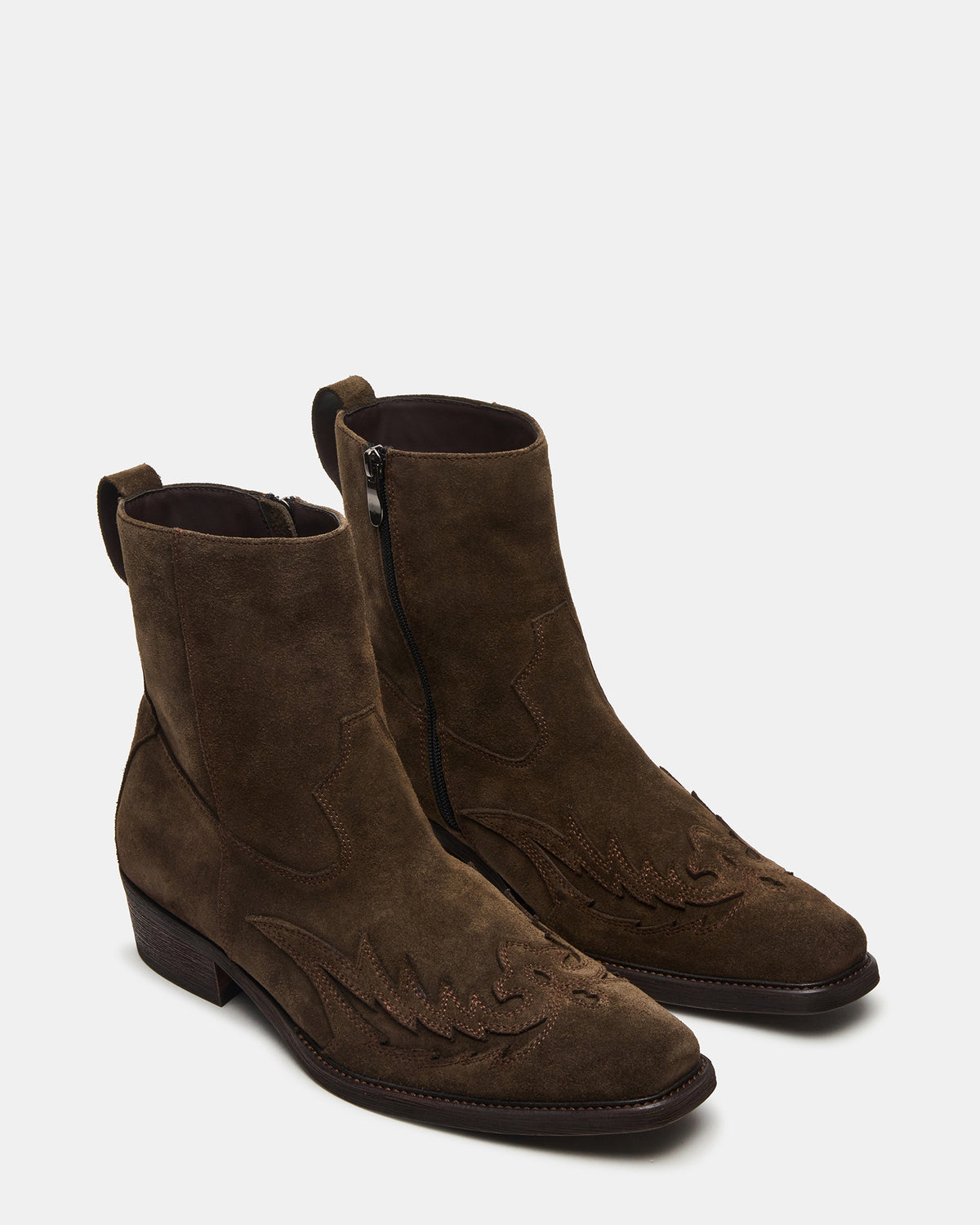 SANTANA Green Olive Western Men's Ankle Boot | Steve Madden Signature