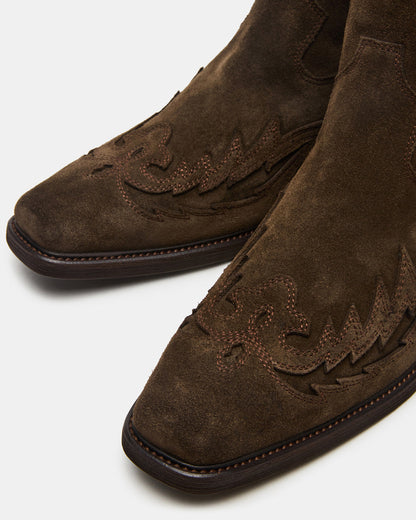 SANTANA Green Olive Western Men's Ankle Boot | Steve Madden Signature