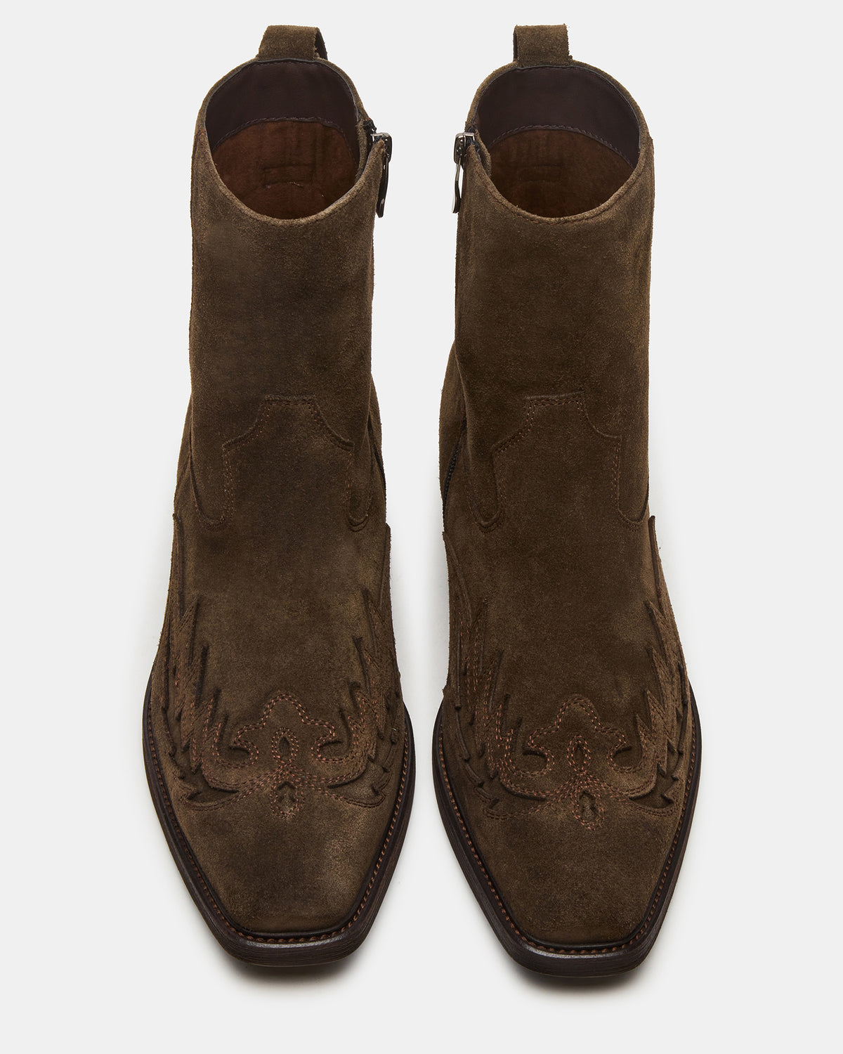 SANTANA Green Olive Western Men's Ankle Boot | Steve Madden Signature